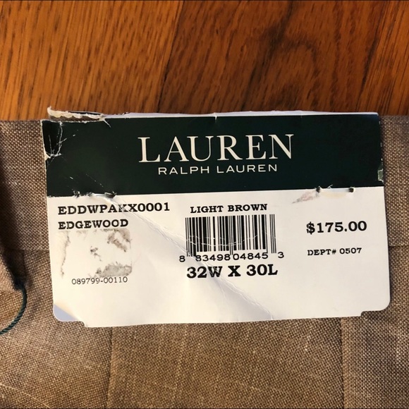 Lauren Ralph Lauren Men's Edgewood Ultraflex Wool Suit Pants Tan 32W x 30L - Picture 6 of 6